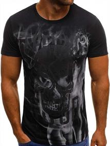 img 4 attached to Men'S Vampire Skulls T-Shirt Short Sleeve Summer Graphic Tee Print Casual Top