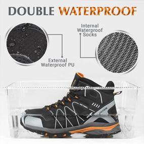 img 3 attached to Мужские походные ботинки GRITION: водонепроницаемая, легкая и удобная обувь для прогулок на открытом воздухе.