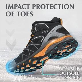 img 1 attached to Мужские походные ботинки GRITION: водонепроницаемая, легкая и удобная обувь для прогулок на открытом воздухе.