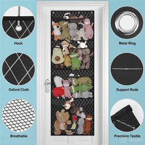 img 2 attached to 🧸 FRESOULY Stuffed Animal Storage: Organize Plush Toys and Baby Accessories with Over-The-Door Organizer and 4 Pockets