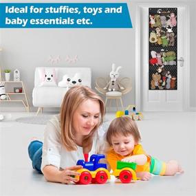 img 1 attached to 🧸 FRESOULY Stuffed Animal Storage: Organize Plush Toys and Baby Accessories with Over-The-Door Organizer and 4 Pockets