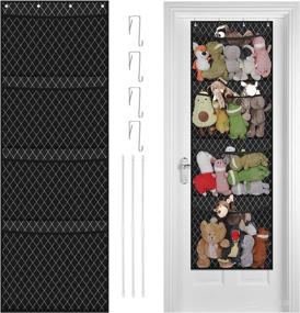 img 4 attached to 🧸 FRESOULY Stuffed Animal Storage: Organize Plush Toys and Baby Accessories with Over-The-Door Organizer and 4 Pockets