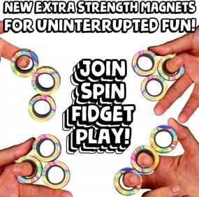img 2 attached to Easter Gifts For Kids: BunMo Fidget Rings - Magnetic Stress Toys That Spin, Connect & Separate!