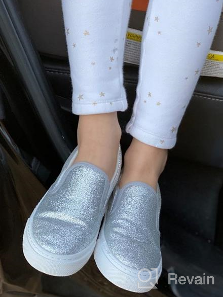 img 1 attached to 👟 Sparkly Glitter Slip On Low Top Canvas Sneakers for Young Children review by Robin Naber