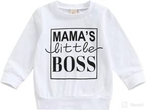 img 4 attached to 👶 Adorable Newborn Baby Babe Letters Print Sweatshirt: Perfect Casual Long Sleeve Crewneck Activewear for Fall and Winter Clothes