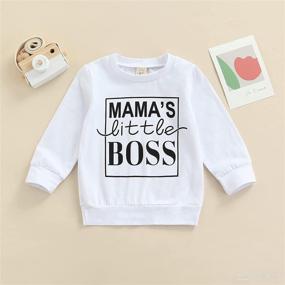 img 3 attached to 👶 Adorable Newborn Baby Babe Letters Print Sweatshirt: Perfect Casual Long Sleeve Crewneck Activewear for Fall and Winter Clothes