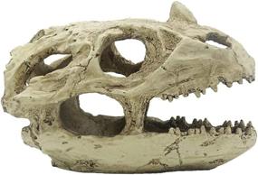img 3 attached to Небольшое украшение для аквариума: украшение из скелета черепа динозавра из смолы-пещерный аквариум, пейзаж, дом для домашних животных, рептилий