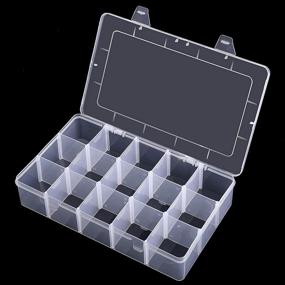 img 4 attached to 15-Grid Benbilry Organizer Box With Adjustable Dividers - Perfect For Beads, Fishing Tackles, Felt Board And Jewelry Storage!