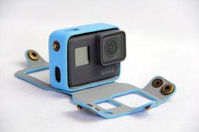 img 1 attached to Protect Your GoPro Hero 5/6/7 With Our Blue PU Leather Frame Mount Case And Adjustable Strap Accessories