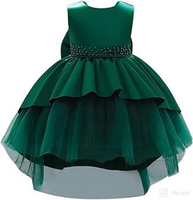 img 4 attached to 👗 LZH Baby Girls Dress - Formal Gowns for Pageant, Birthday, Lace Wedding - Toddler