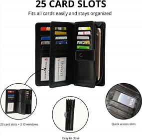 img 3 attached to Stay Organized With Our Women'S RFID Leather Clutch Wallet - 23 Credit Card Slots And Large Capacity Zipper Closure