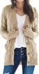 stylish and cozy: goldstitch women's long sleeve cable knit cardigan sweater for fall outwear logo