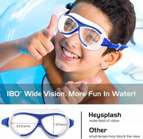 img 3 attached to 2-Pack HeySplash Swim Goggles With Silicone Frame And Leak-Proof Lens For Children