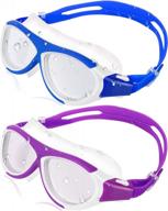 2-pack heysplash swim goggles with silicone frame and leak-proof lens for children logo