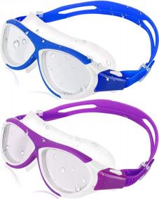 img 4 attached to 2-Pack HeySplash Swim Goggles With Silicone Frame And Leak-Proof Lens For Children