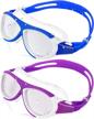 2-pack heysplash swim goggles with silicone frame and leak-proof lens for children logo
