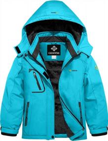 img 4 attached to Водонепроницаемая зимняя лыжная куртка для девочек с флисовой подкладкой и ветрозащитным капюшоном от GEMYSE