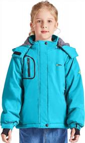 img 1 attached to Водонепроницаемая зимняя лыжная куртка для девочек с флисовой подкладкой и ветрозащитным капюшоном от GEMYSE