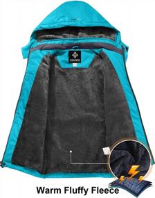 img 2 attached to Водонепроницаемая зимняя лыжная куртка для девочек с флисовой подкладкой и ветрозащитным капюшоном от GEMYSE