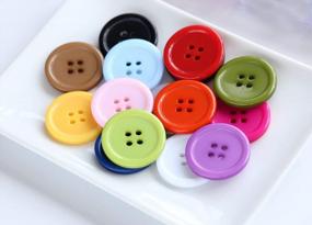 img 1 attached to GANSSIA 1 Inch (25Mm) 15 Colors Assorted Buttons Sewing Flatback Button Multicolors Pack Of 90 With Box (Each Color 6 Pcs)
