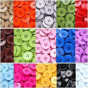img 4 attached to GANSSIA 1 Inch (25Mm) 15 Colors Assorted Buttons Sewing Flatback Button Multicolors Pack Of 90 With Box (Each Color 6 Pcs)