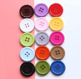 img 2 attached to GANSSIA 1 Inch (25Mm) 15 Colors Assorted Buttons Sewing Flatback Button Multicolors Pack Of 90 With Box (Each Color 6 Pcs)