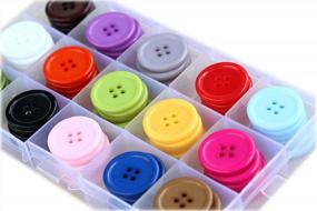 img 3 attached to GANSSIA 1 Inch (25Mm) 15 Colors Assorted Buttons Sewing Flatback Button Multicolors Pack Of 90 With Box (Each Color 6 Pcs)