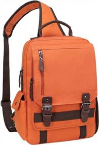 img 4 attached to Mygreen Canvas Crossbody Messenger Bag Shoulder Sling Backpack Travel Rucksack With Adjustable Strap