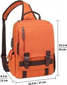img 3 attached to Mygreen Canvas Crossbody Messenger Bag Shoulder Sling Backpack Travel Rucksack With Adjustable Strap