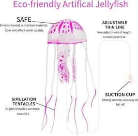 img 1 attached to 🎇 2 PCS WishLotus Jellyfish Fish Tank Decorations – Simulation Jellyfish Plant Ornament in Pink – Glow-in-the-Dark Fish Tank Decorations for Various Aquarium Sizes (Small)