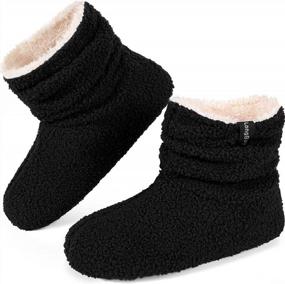 img 4 attached to LongBay Women'S Fur Bootie Slippers: Memory Foam House Shoes With Plush Fleece & Warm Curly Design
