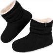 longbay women's fur bootie slippers: memory foam house shoes with plush fleece & warm curly design logo