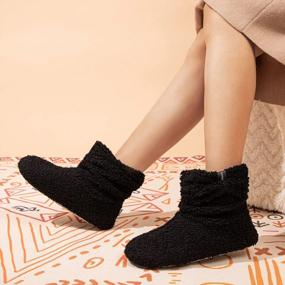img 3 attached to LongBay Women'S Fur Bootie Slippers: Memory Foam House Shoes With Plush Fleece & Warm Curly Design