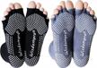 2 pairs toeless half toe yoga socks with anti slip grip - wisdompro for women & men logo