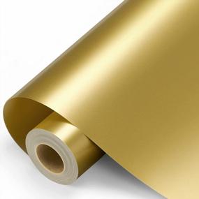 img 4 attached to 12" X 11FT Gold Permanent Vinyl Roll - Easy To Weed, Adhesive PET Backing For Cricut, Silhouette & Cameo | Outdoor Decor, Car Decal & Scrapbooking | Glossy Finish
