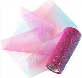 img 1 attached to 🌈 Konsait Rainbow Glitter Tulle Rolls: 6IN x 20Yards/60FT Spool Assortment for DIY Crafting, Wedding Decor, Party Themes, and More