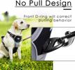 no pull dog harness with handle - reflective adjustable breathable sport harness for medium and large dogs, back/front clip control, m black logo