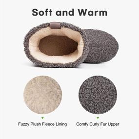 img 2 attached to Women'S Plush Fleece Bootie Slippers With Memory Foam, Warm Curly Fur House Shoes