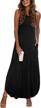 maximize your style with grecerelle women's sleeveless summer maxi dress featuring a chic split design & convenient pockets logo