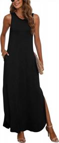 img 2 attached to Maximize Your Style With GRECERELLE Women'S Sleeveless Summer Maxi Dress Featuring A Chic Split Design & Convenient Pockets