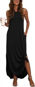 img 1 attached to Maximize Your Style With GRECERELLE Women'S Sleeveless Summer Maxi Dress Featuring A Chic Split Design & Convenient Pockets