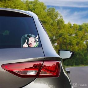 img 2 attached to 🚘 Daina Nezuko Car Decal: Cool Bumper Sticker for Demon Slayer Fans | Waterproof Laptop Skateboard Decoration - 1 PCS