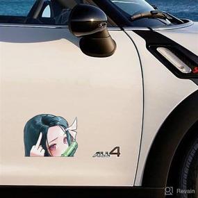 img 3 attached to 🚘 Daina Nezuko Car Decal: Cool Bumper Sticker for Demon Slayer Fans | Waterproof Laptop Skateboard Decoration - 1 PCS