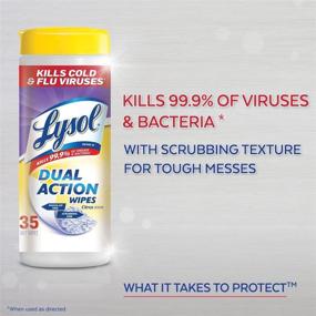 img 3 attached to Lysol Dual Action Disinfecting Wipes - Citrus Scent, Blue - 35 Count