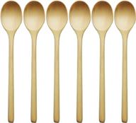 🥄 eco-friendly wooden spoons for eating, adloryea 9-inch small wooden soup spoon mixing stirring tasting, set of 6 wood spoons for soup and korean food, non-stick wooden eating utensils logo