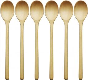 img 4 attached to 🥄 Eco-Friendly Wooden Spoons for Eating, ADLORYEA 9-Inch Small Wooden Soup Spoon Mixing Stirring Tasting, Set of 6 Wood Spoons for Soup and Korean Food, Non-Stick Wooden Eating Utensils