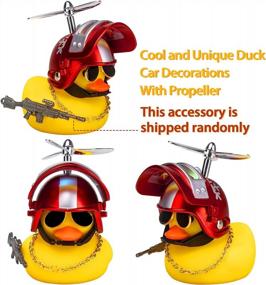 img 2 attached to Yellow Rubber Duck Car Ornament With Cool Sunglasses And Propeller Helmet - Dashboard Decoration By Wonuu (Yellow Snowflake - G)