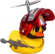 yellow rubber duck car ornament with cool sunglasses and propeller helmet - dashboard decoration by wonuu (yellow snowflake - g) logo