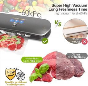 img 3 attached to KitchenBoss Automatic Vacuum Sealer System For Food Preservation With Starter Kit Including 5 Vacuum Bags