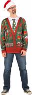 men's 3d photo-realistic ugly christmas sweater print long sleeve t-shirt by faux real logo